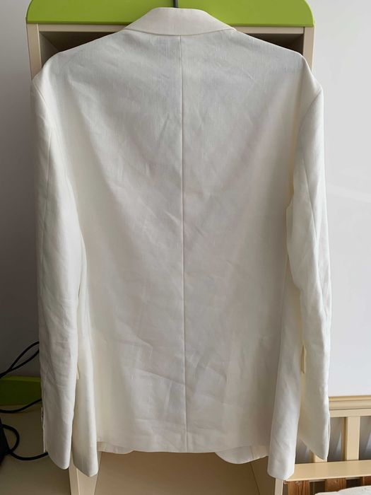 Zara - lniana marynarka w kolorze białym