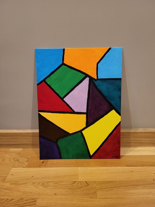 Malowany ręcznie obraz abstrakcyjny