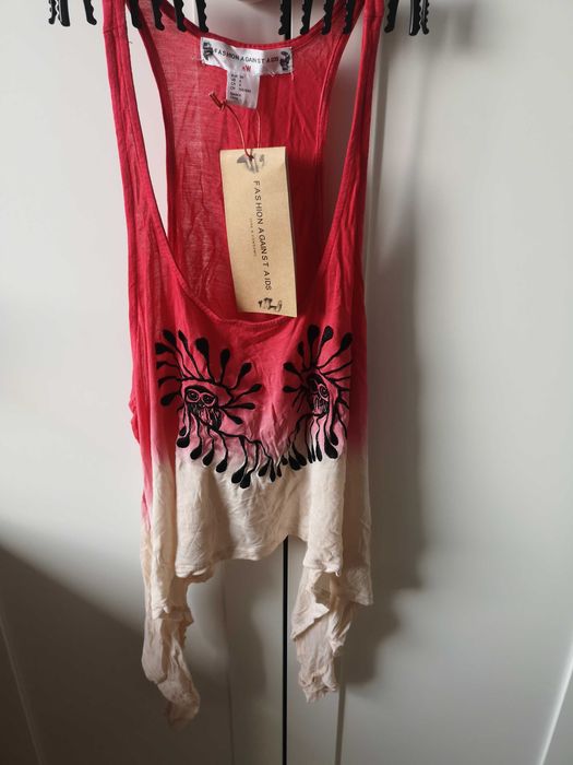 H&M Against Aids festiwal asymertyczny top aztec new 36/S