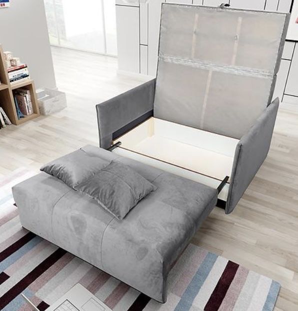 Sofa z funkcją spania velvet monolith szara „amerykanka”