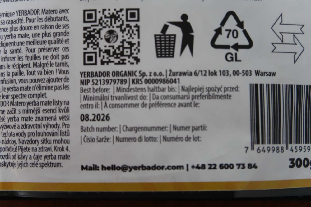 Suplement diety Yerbador Yerba Mate owoce tropikalne 300g