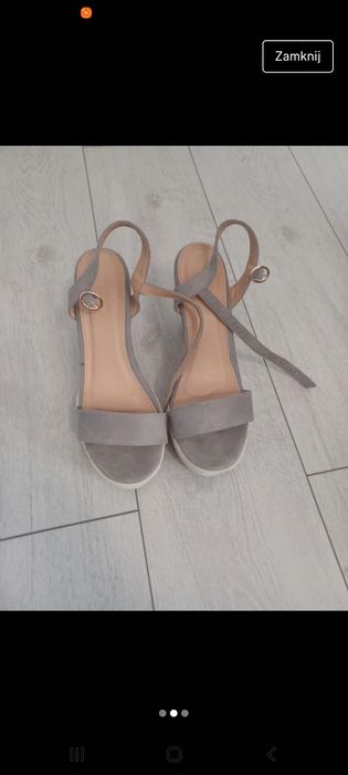 Sandały szare siwe 40 korurn jak nowe