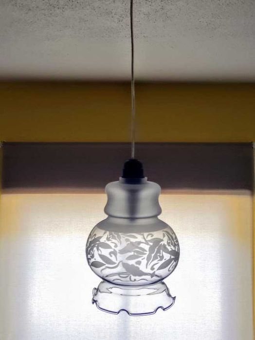Candeeiro em vidro de pendurar suspenso de teto