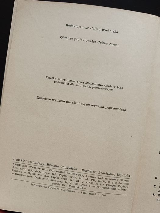 Algebra dla techników przemysłowych. Przybylowicz, Pokorny