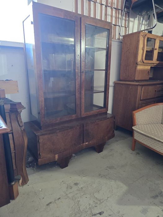 Rezerwacja. Witryna Art Deco / biblioteczka przeszklona – do renowacji