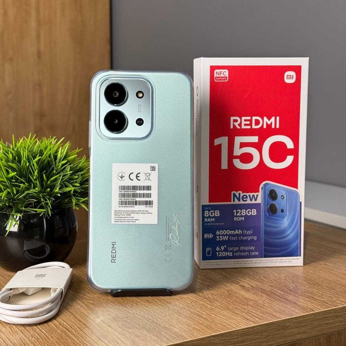 НОВИЙ Телефон Xiaomi Redmi 15C 4/128Gb NFC Green Купити Смартфон
