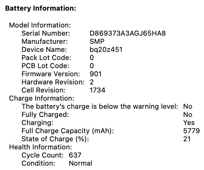 MacBook Pro 15” (2019) i7 / 16GB / 250GB SSD
