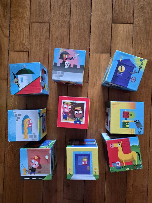 Cubo/puzzle didático com 6 histórias divertidas