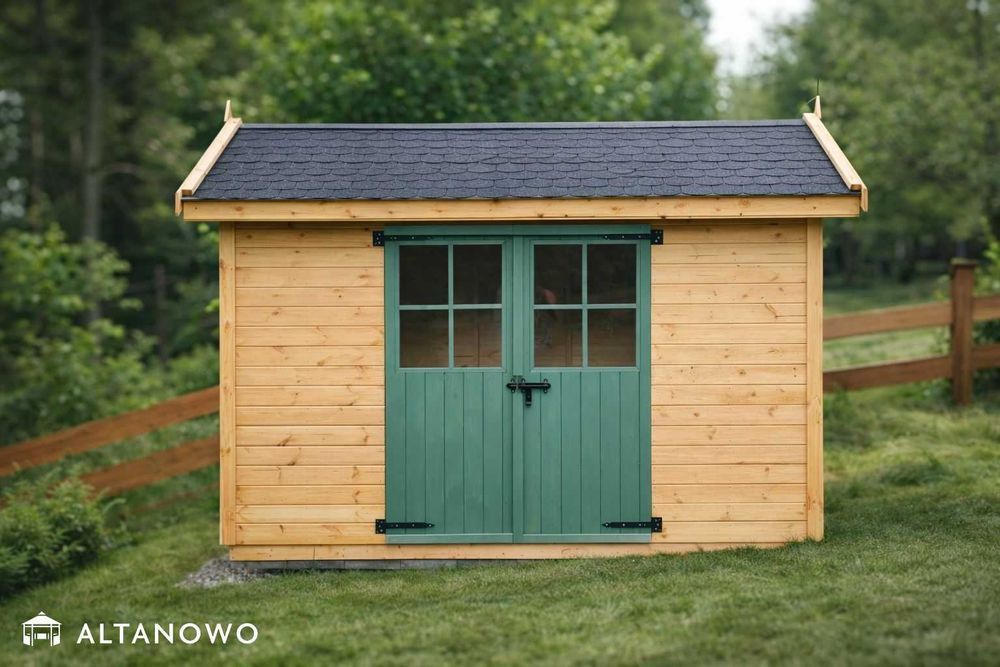 Domek narzędziowy drewniany, ogrodowy 3x3 drewutnia | producent | rod