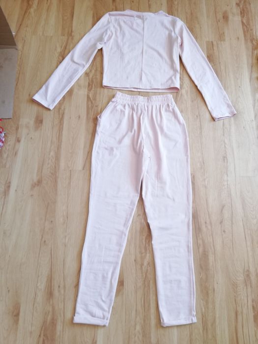 Komplet dresowy dres Flawless  S 36 jasno różowy spodnie bawełniany