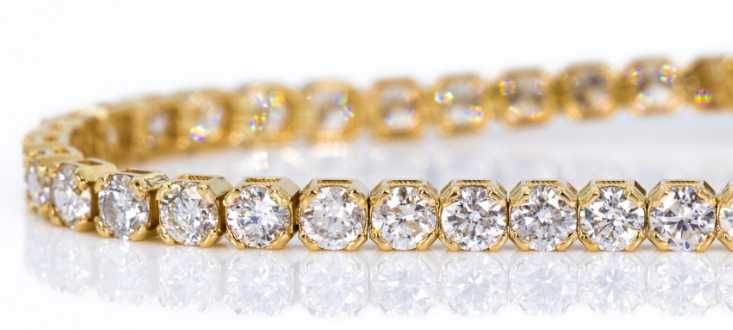 Pulseira ouro e diamantes naturais 6.13ct