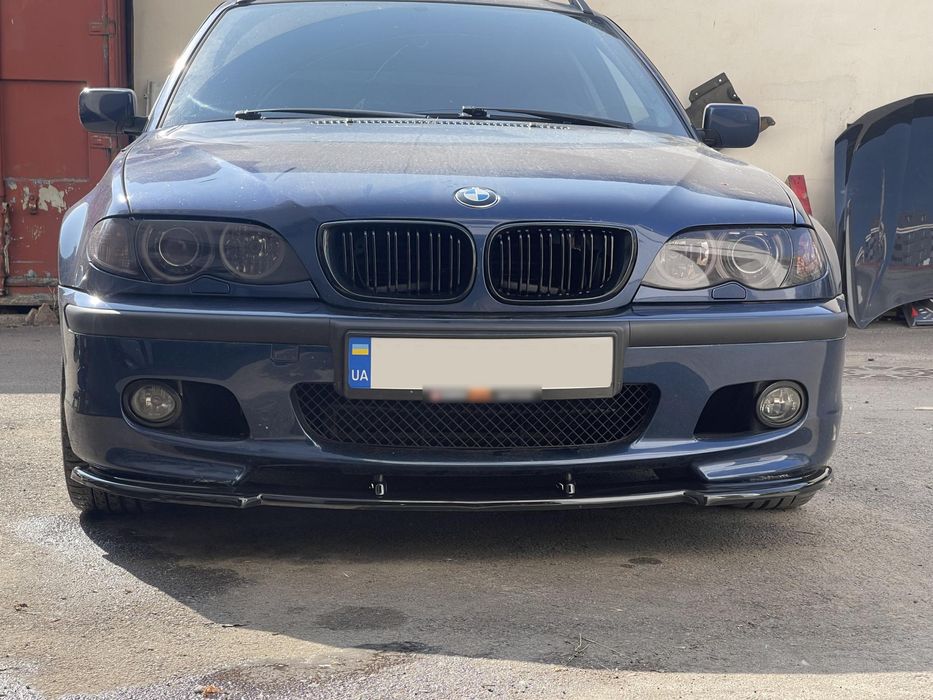 BMW 3 серія E46 1998-2006 рр. Передня Lip накладка DPT V-1 (Для M Sport, чорний глянець)