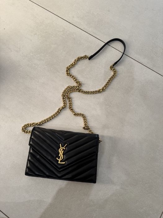 Torebka kopertówka ala ysl czarna łańcuszek