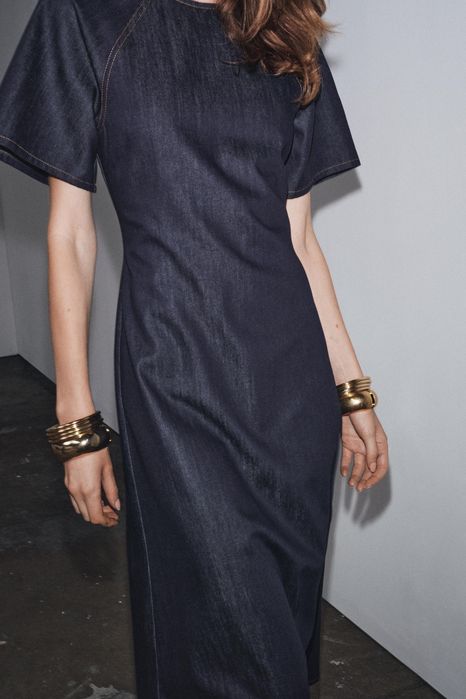 Zara джинсова сукня міді