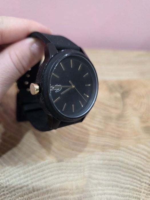Nowy męski czarny zegarek lacoste
