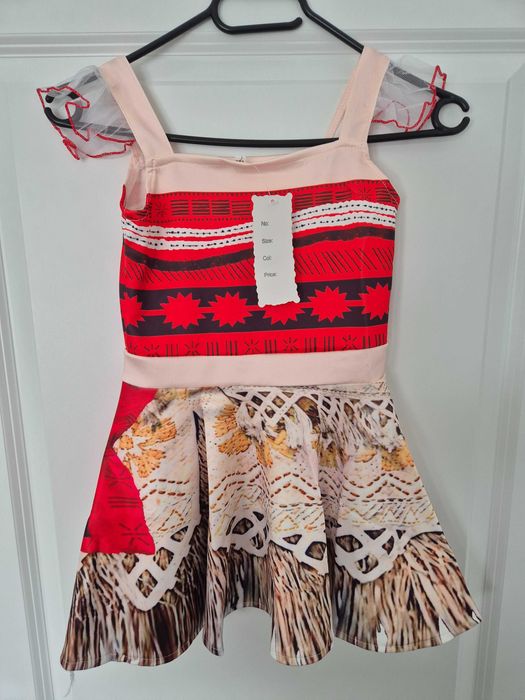 Sukienka dla Dziewczynki Vaiana Strój Hawajski Moana 120 Akcesoria