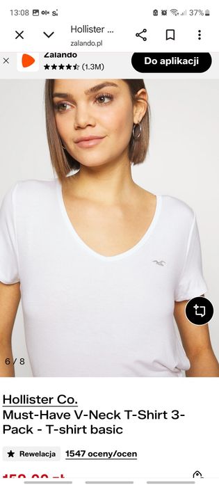 Koszulki hollister v-neck M nowe 2 sztuki