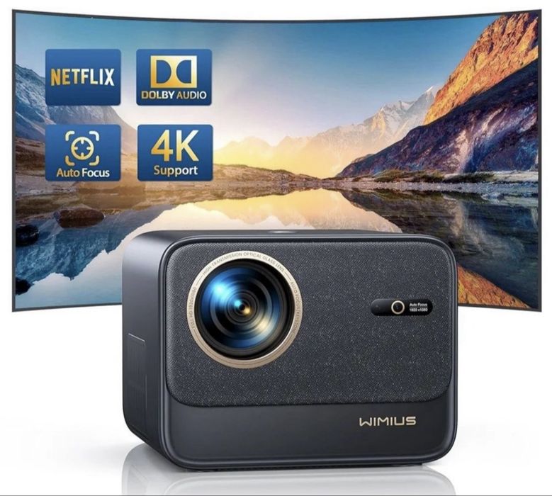 Projektor WiMiUS – Netflix, Dolby Audio, Auto Focus, 4K Support