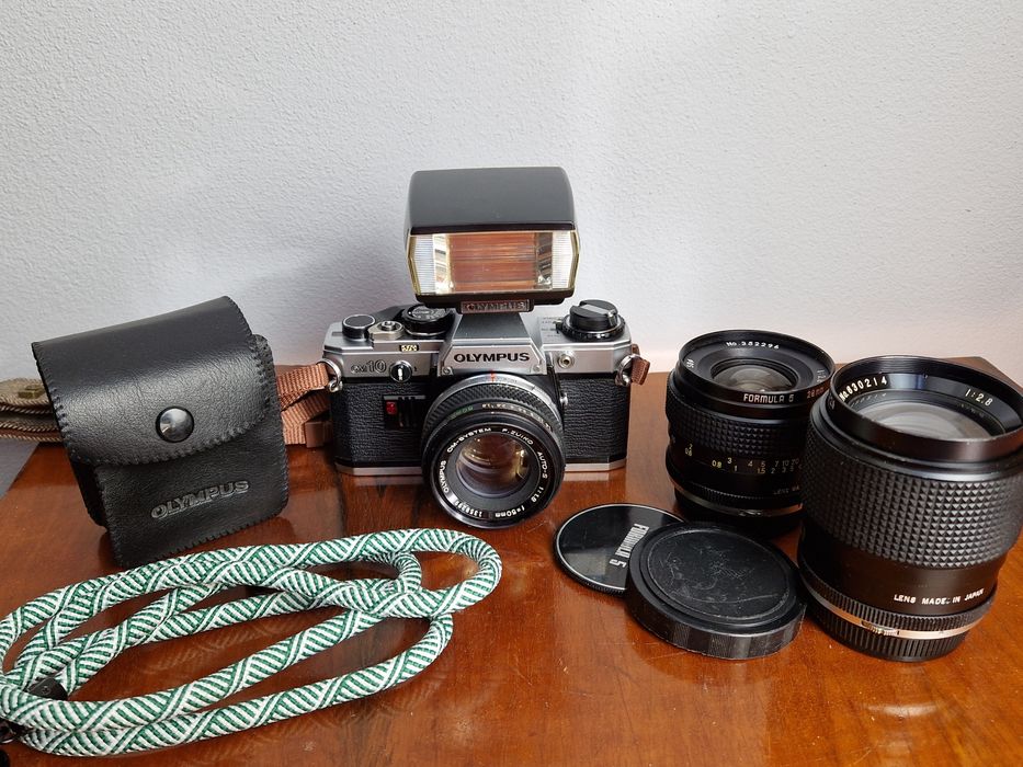 Aparat Analogowy Olympus OM10 Lampa Vintage Retro Klisze Kliszowy + Ob