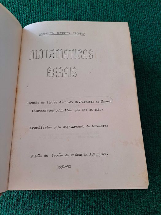 Matemáticas Gerais - 3 Tomos - Prof. Dr. Ferreira de Macedo