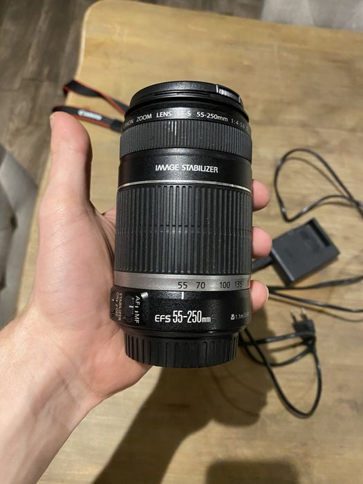 Obiektywy EF-S 18-55mm oraz EF-S 55-250mm + Adapter RF-S