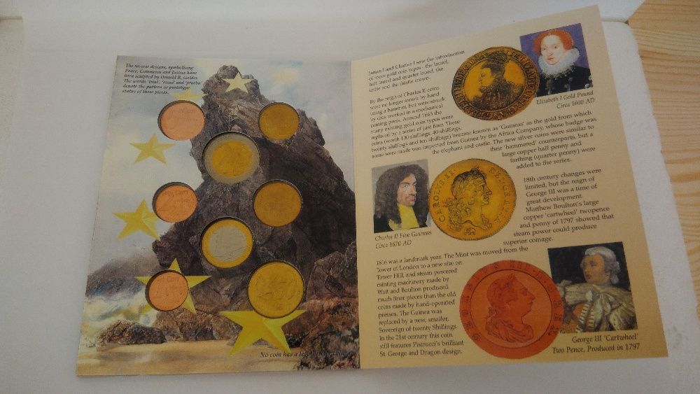 Moedas ensaio Euro Reino Unido 2002 - Dinamarca 2002