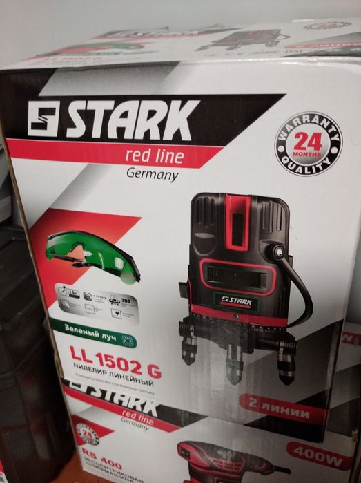 Лазерний нівелір Stark LL-1502G, дальність 15 м, зелений промінь