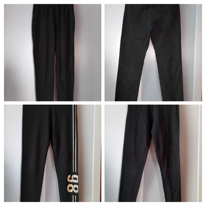leggings de ganga e quatro leggings pretas