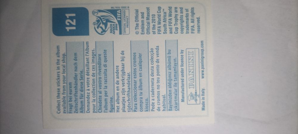 Cromo Kun Aguero Mundial 2010 #121