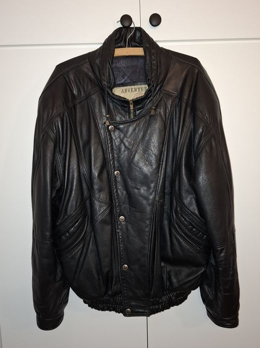 Kurtka skórzana, prawdziwa włoska skóra, wzrost 184-188 cm