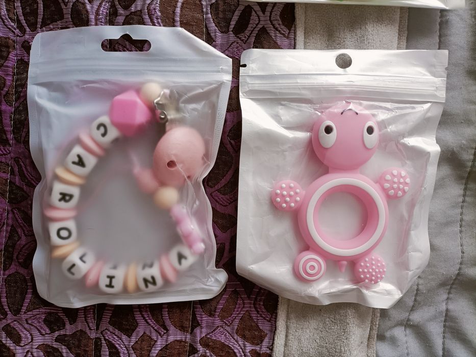 Prendedor chupeta menina silicone BPA free