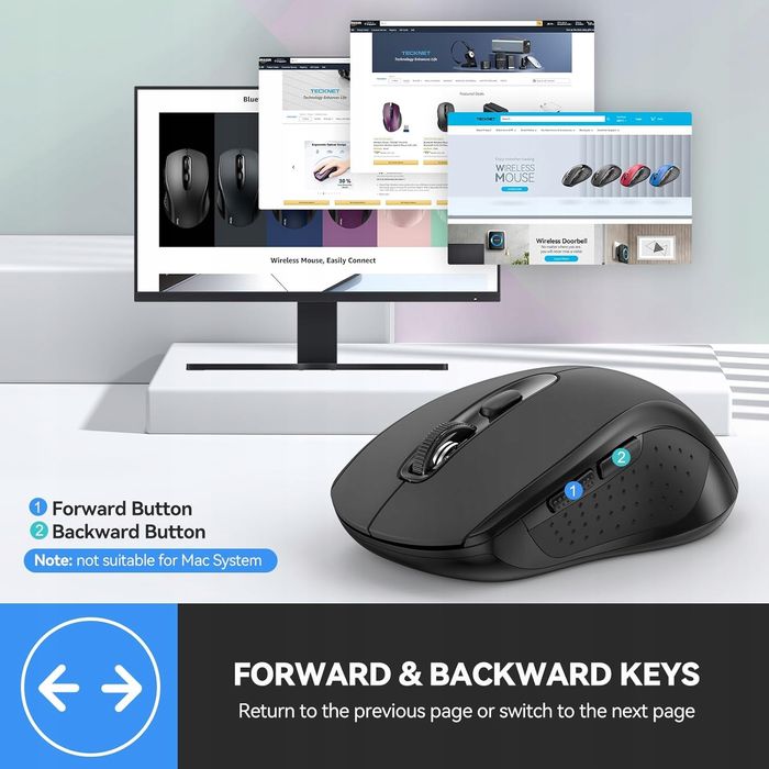 Mysz Bezprzewodowa TeckNet Bluetooth USB 2.4GHz Czarna