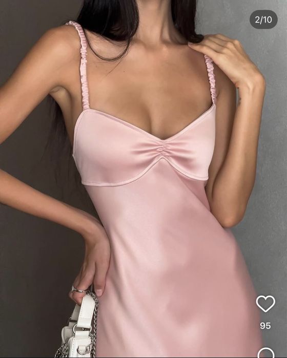 Шовкова сукня рожева сукня сатинова атласна сукня на новий рік