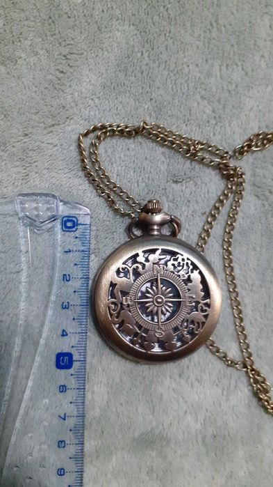 Relógio de bolso com corrente cartas NOVO
