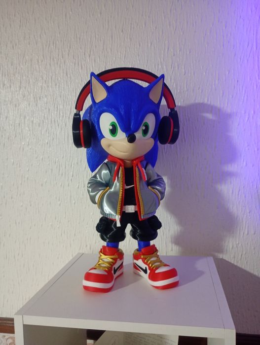 Sonic impressão 3D funciona como suporte de fones .