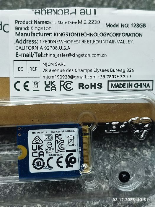 SSD диск М.2 2230 128 Gb