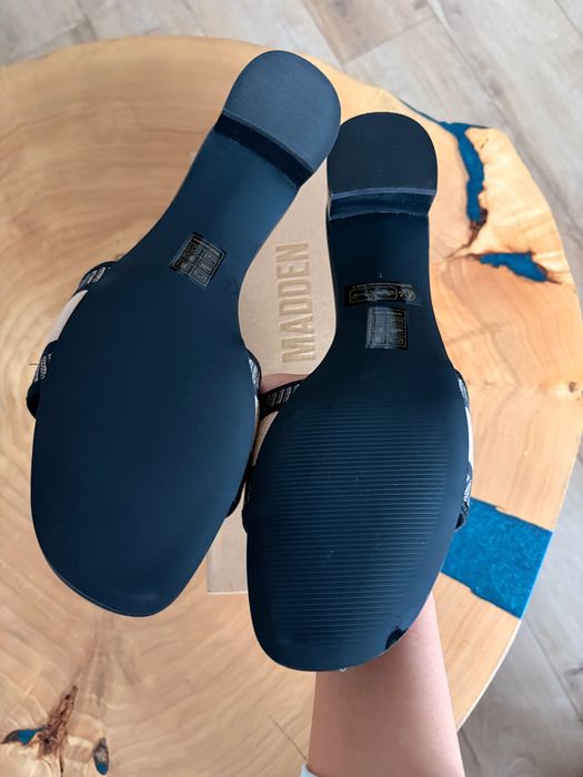 Steve Madden Paris klapki czarne beżowe NOWE 42