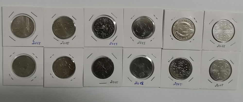 Conjunto das 6 Moedas coleção 2,5€ UNC - Portugal 2015