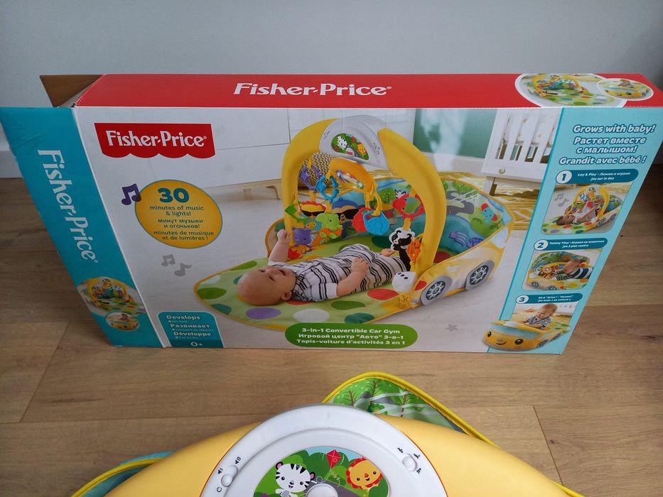 Fisher Price mata edukacyjna wesoły samochodzik 3w1