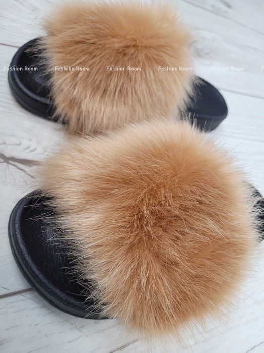 Klapki roz 36-41 z futerkiem papucie buty BEŻ futerkowe TU KUPUJESZ 38