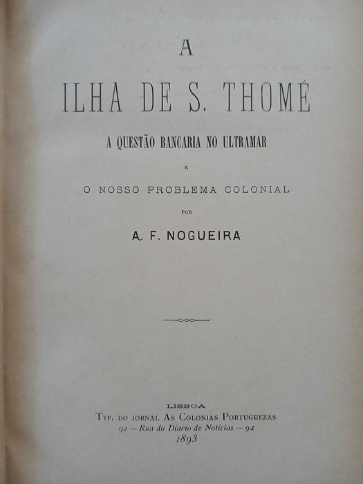 Livros antigos raros sobre São Thomé - 1º