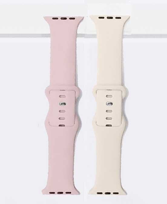 Zestaw 2 pasków DO APPLE WATCH 40 MM 41 SILIKONOWEecry i róż