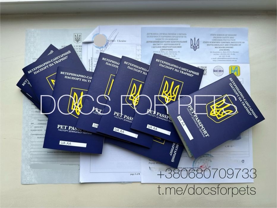 ТЕРМІНОВІ Титри паспорт документи для собак котів сертифікат чіп дост