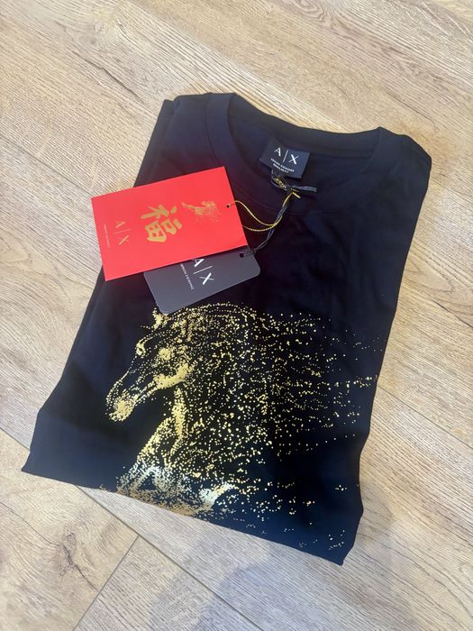 Nowa czarna koszulka Armani Exchange Unisex S