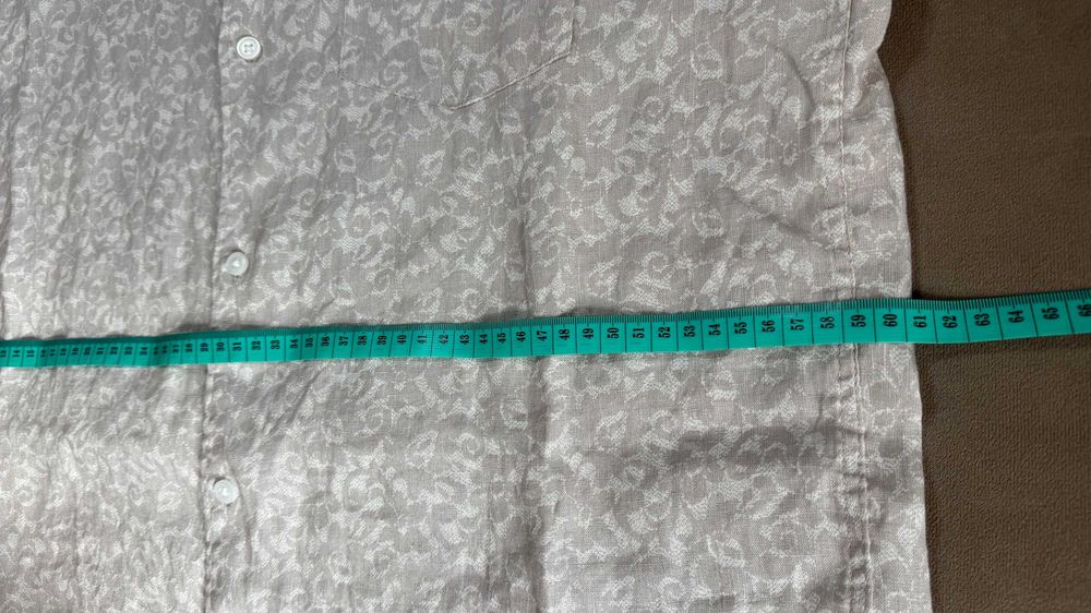 Koszula męska, z krótkim rękawem 100% len, H&M r L-idealny stan