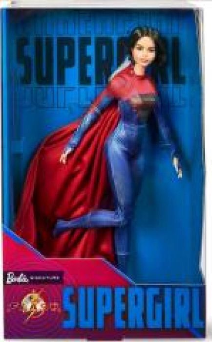Barbie Lalka Supergirl The Flash Movie pudełko,