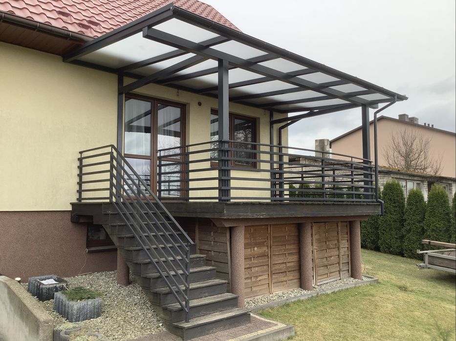 Zadaszenie tarasu, wiata garażowa, pergola, zabudowa szklana.