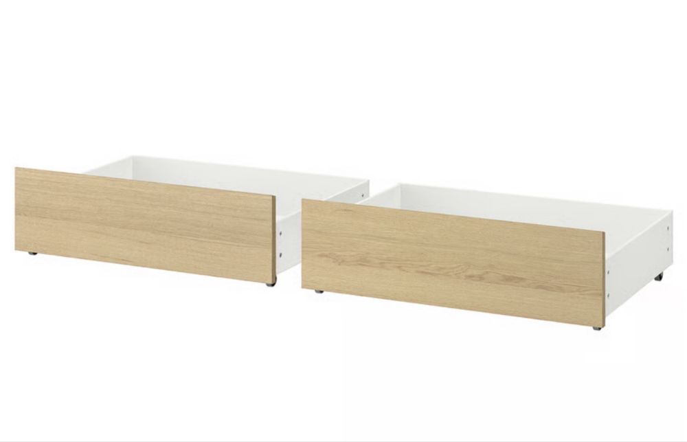 Cama Malm 140x200 + 4 gavetas/caixas de arrumação