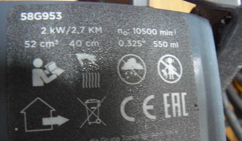 Piła spalinowa firmowa pudło instrukcja