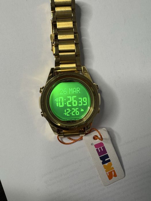 NOWY SKMEI 1667 męski cyfrowy zegarek złoty zegarki elektroniczne